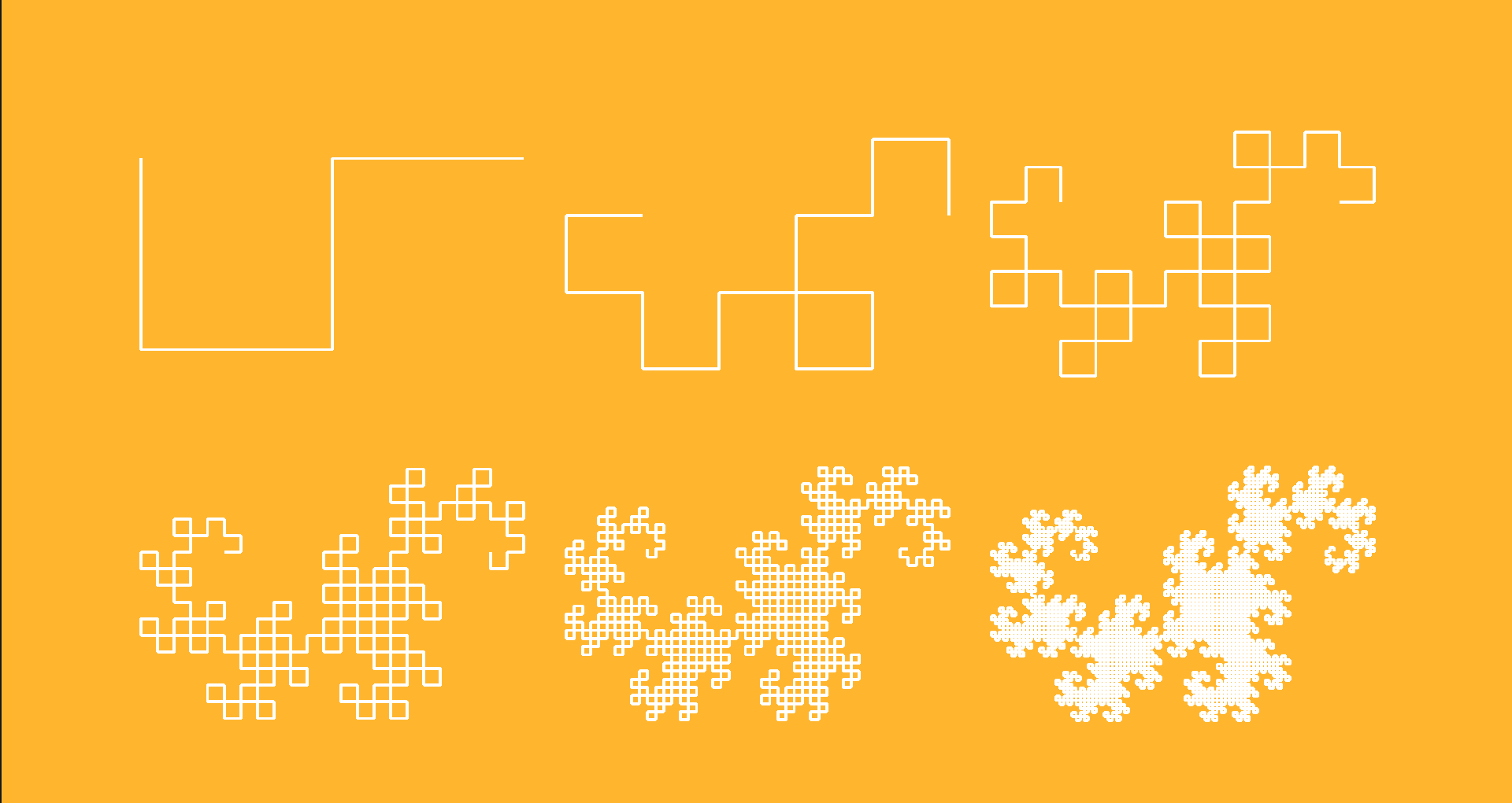 A sequence of dragon curves.